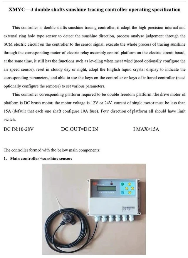 Alt view image 2 of 7 - Dual Axis Solar Tracker Controller Sun Tracker Automatic Tracking Controller System Platform Tracking White