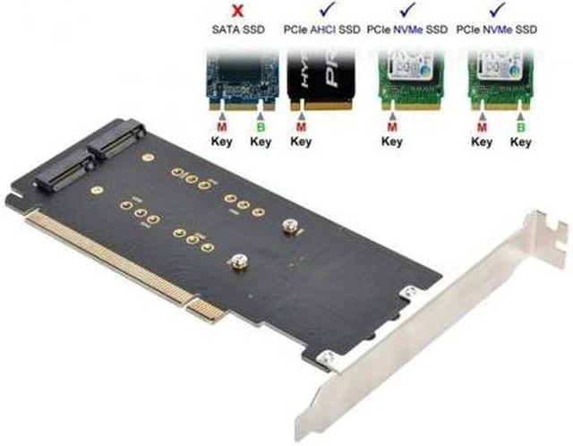 Alt view image 2 of 6 - 4X NVME M.2 AHCI to PCIE Express 3.0 Gen3 X16 Raid Card VROC Raid0 Hyper Adapter