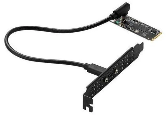 Alt view image 3 of 4 - ASM3142 M.2 B+M Key to USB 3.2 Gen2 Type-C Host Controller Card - 10Gbps PCIe Expansion Riser for Desktop & Industrial PC Card+Cable+Bracket