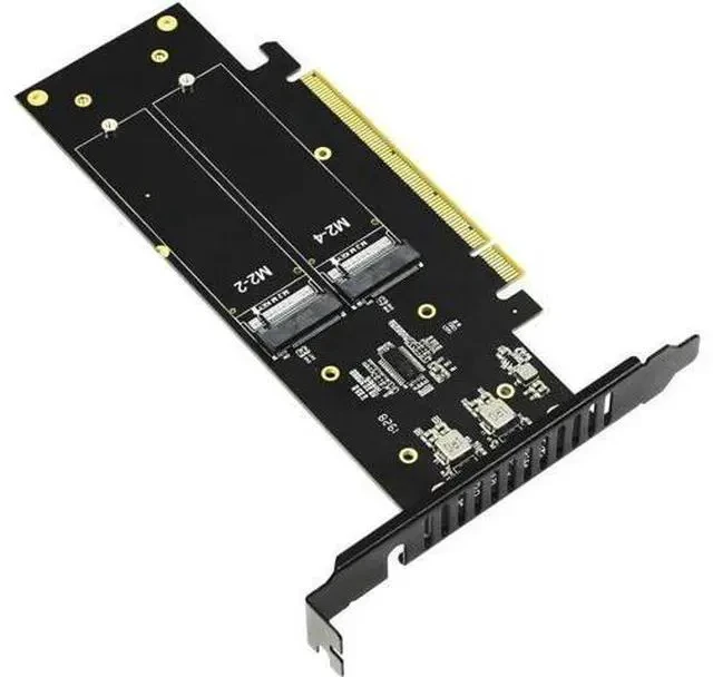 Alt view image 3 of 7 - jeyi iHyper M.2 PCIE4.0 X16 to 4X NVME Adapter Card PCIE4.0 GEN4 X16 to 4X NVME RAID Card PCI-E VROC Card