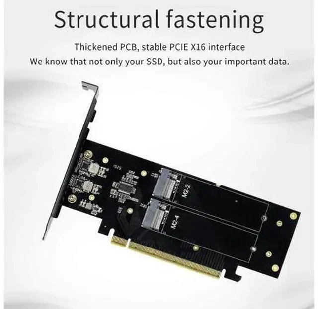 Alt view image 4 of 7 - jeyi iHyper M.2 PCIE4.0 X16 to 4X NVME Adapter Card PCIE4.0 GEN4 X16 to 4X NVME RAID Card PCI-E VROC Card