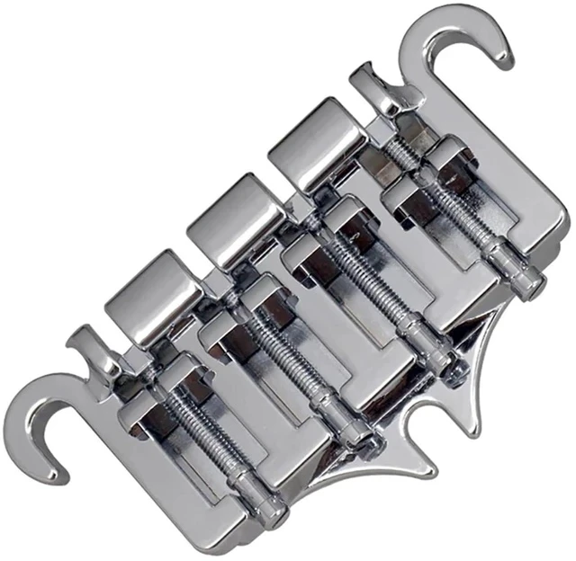 Alt view image 3 of 5 - 3 Point 4 String Bass Bridge Tailpiece Zinc Alloy Bridges With Saddle Replacement Parts for Gibson Style Bass(Black)