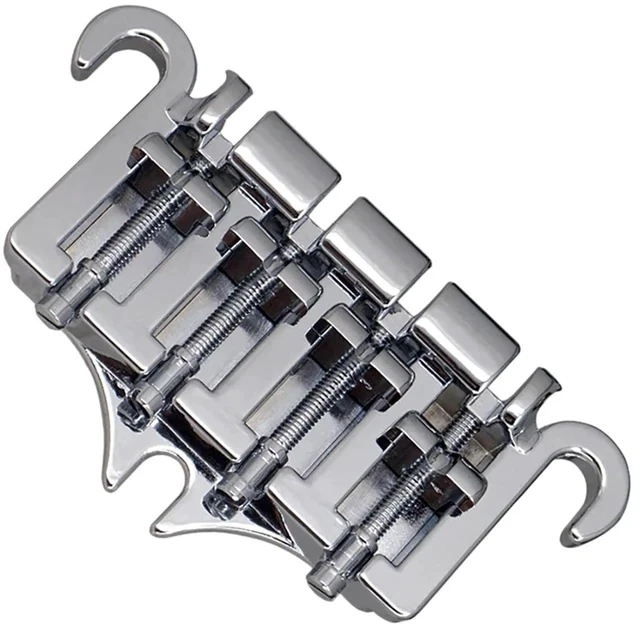 Alt view image 2 of 5 - 3 Point 4 String Bass Bridge Tailpiece Zinc Alloy Bridges With Saddle Replacement Parts for Gibson Style Bass(Black)