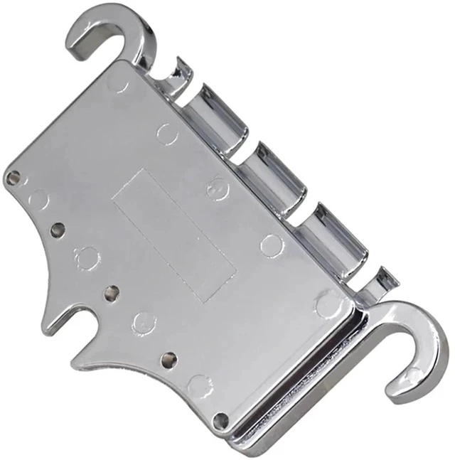 Alt view image 5 of 5 - 3 Point 4 String Bass Bridge Tailpiece Zinc Alloy Bridges With Saddle Replacement Parts for Gibson Style Bass(Black)