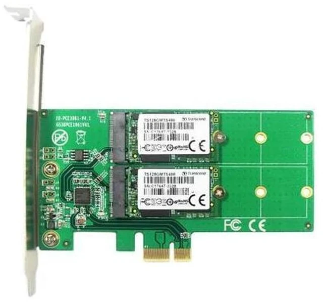 Alt view image 2 of 5 - On Cards PCIE to M2 Adapter M.2 NGFF TO PCI Express PCIE X1 Adapter Dual Port B Key Card Supports 2230 2242 2260 2280 M2 SSD