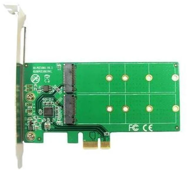 Alt view image 3 of 5 - On Cards PCIE to M2 Adapter M.2 NGFF TO PCI Express PCIE X1 Adapter Dual Port B Key Card Supports 2230 2242 2260 2280 M2 SSD