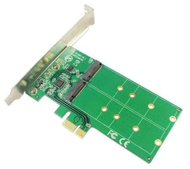 Alt view image 4 of 5 - On Cards PCIE to M2 Adapter M.2 NGFF TO PCI Express PCIE X1 Adapter Dual Port B Key Card Supports 2230 2242 2260 2280 M2 SSD