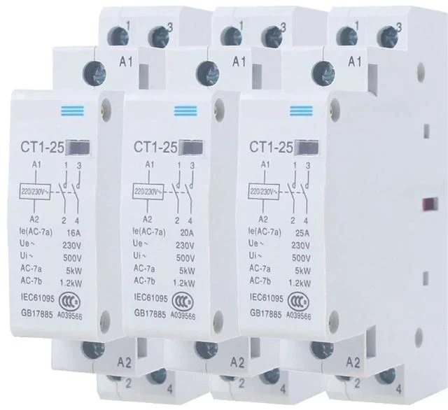 Main image of CT1 CT1-25 2P 16A 25A 20A 230v 50or60HZ Din Rail Household AC Contacto 1Pcs(2P 1NO1NC-25A)