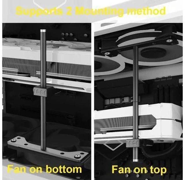 Alt view image 2 of 7 - GPU Support Bracket, GPU Holder Stand, Adjustable GPU Sag Bracket Graphics Card Support for 12cm Fan Mount CNC Aluminum (0.63-6.3inch)