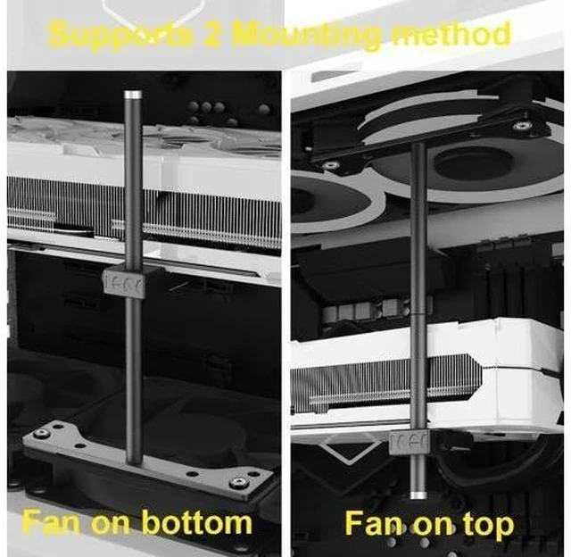 Alt view image 7 of 7 - GPU Support Bracket, GPU Holder Stand, Adjustable GPU Sag Bracket Graphics Card Support for 12cm Fan Mount CNC Aluminum (0.63-6.3inch)