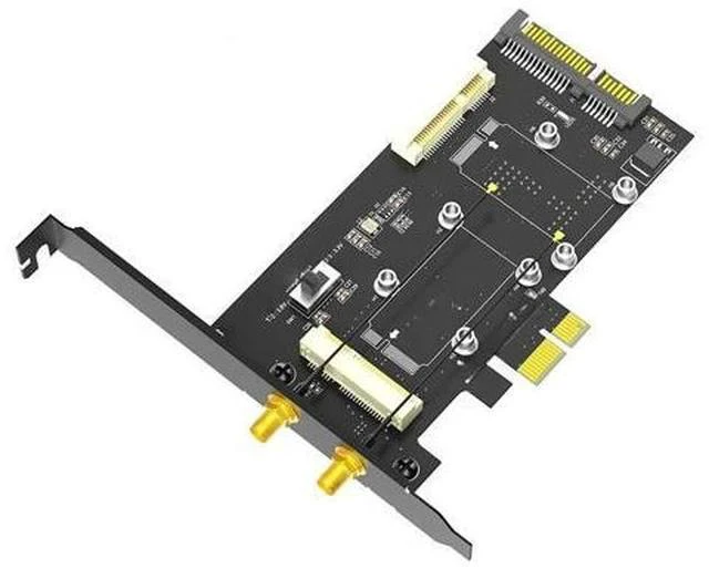 Main image of 2 in 1 Combo Mini PCIE to PCI-E 1X Adapter and to SATA3 Adapter with SIM Card Slot for WiFi/3G/4G// SSD