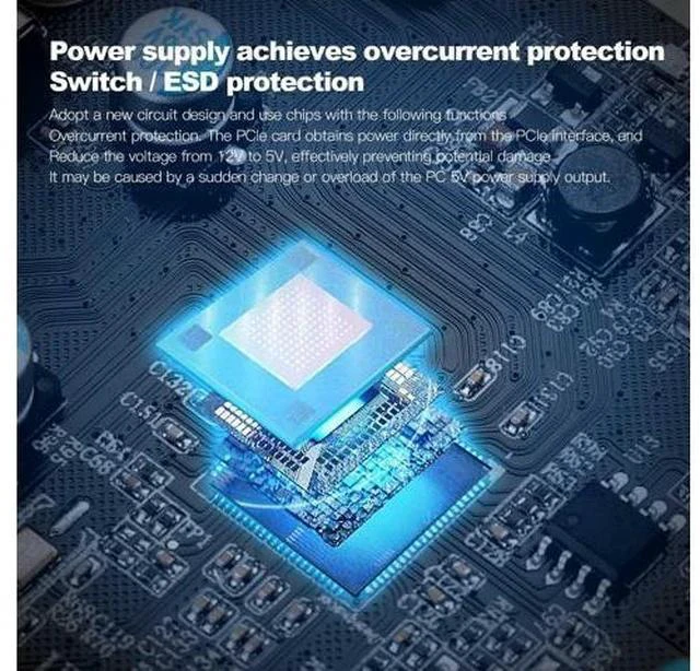 Alt view image 6 of 7 - PCIe to USB 3.2 Gen 2 Adapter Card with 20 Gbps Bandwidth 5-Port PCI Express Expansion Card Internal USB Hub PCI-E Add-on Cards Riser for Windows 10/8/7 and MAC OS 10.8.2 Above (2X USB C -3X USB A)