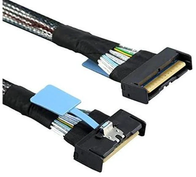 Alt view image 2 of 7 - Slimline MCIO 8i 74Pin Male to MCIO PCIE 5.0 4.0 74Pin Male Extender Cord, PCI-E 5.0 Mini Cool Edge IO MCIO Cable 50cm