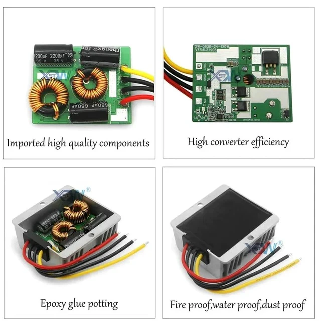 Alt view image 3 of 7 - DC DC 24V Battery Charger 9-35V to 29.2V 18-35V to 29.2V 2A -20A Constant Current Lithium Lead-Acid with Waterproof(5A 75 Golden,18-35V-29.2V)