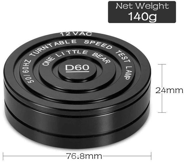 Alt view image 5 of 6 - Nobsound D60 50 / 60Hz Stroboscopic Speed Strobe Light Tachometer Disc for Turntable LP Record Player
