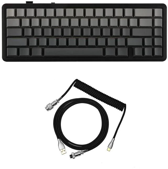 Main image of x Aula F65 65% Wireless Mechanical Keyboard+Black Mix 1.8m Coiled Keyboard Cable with Detachable Metal Aviator