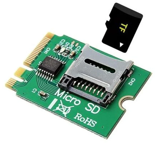 Alt view image 5 of 5 - M2 NGFF Key A.E WIFI Slot to Micro-SD SDHC SDXC TF Card Reader T-Flash Card M.2 A+E Card Adapter Kit