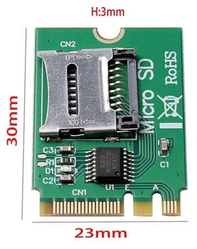 Alt view image 4 of 5 - M2 NGFF Key A.E WIFI Slot to Micro-SD SDHC SDXC TF Card Reader T-Flash Card M.2 A+E Card Adapter Kit
