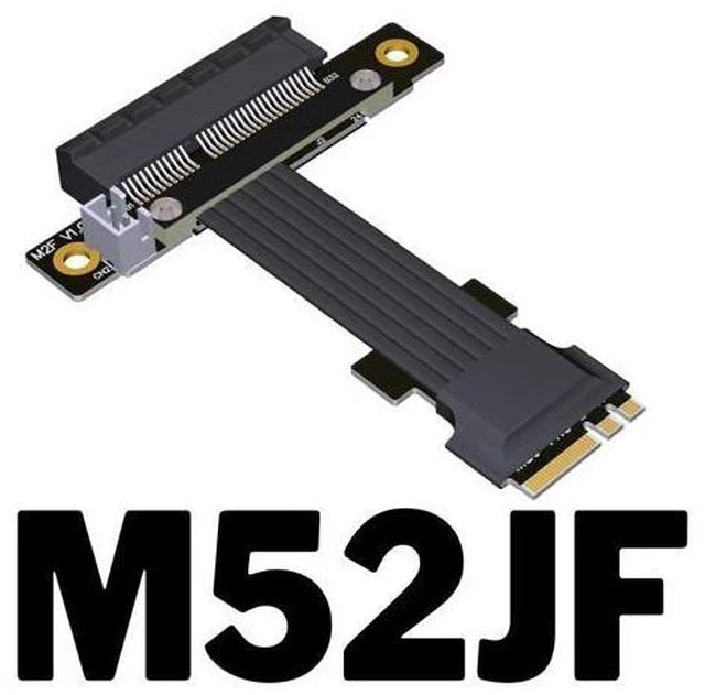 Alt view image 7 of 7 - ADT-Link M.2 Key A+E to PCIe 4.0 x4 Extension Flat Cable for x4 Audio Card/Wireless LAN Card to M.2 A.E Extender (M52JF, 20cm)