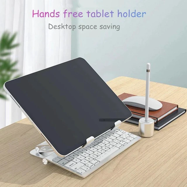 Alt view image 4 of 5 - Adjustable Tablet Stand Aluminum Alloy Tablets Holder Desktop Hands Tablet Stand Dual Axis Design