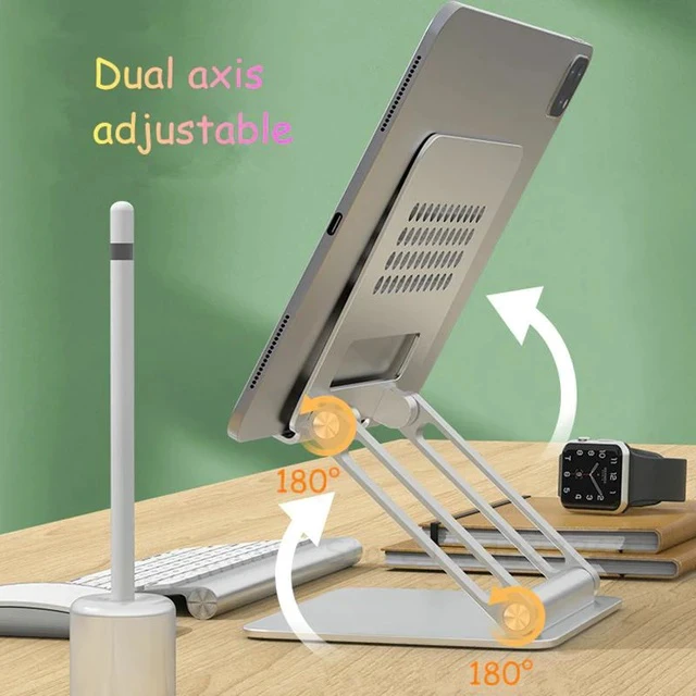 Alt view image 3 of 5 - Adjustable Tablet Stand Aluminum Alloy Tablets Holder Desktop Hands Tablet Stand Dual Axis Design