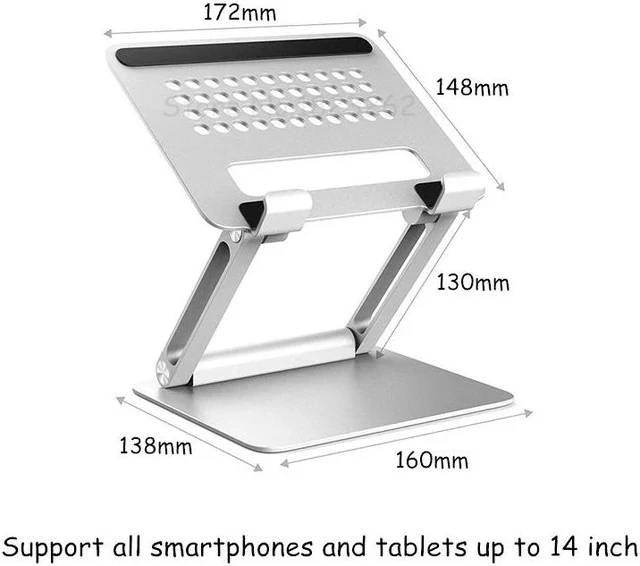 Alt view image 5 of 5 - Adjustable Tablet Stand Aluminum Alloy Tablets Holder Desktop Hands Tablet Stand Dual Axis Design
