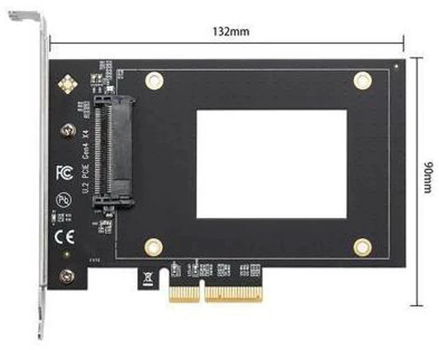 Alt view image 7 of 7 - U.2 to PCIe 4.0 X4 Riser Expansion Adapter Card PCI Express 4x U.2 SFF-8639 Adapter for Intel 2.5" NVMe U2 SSD