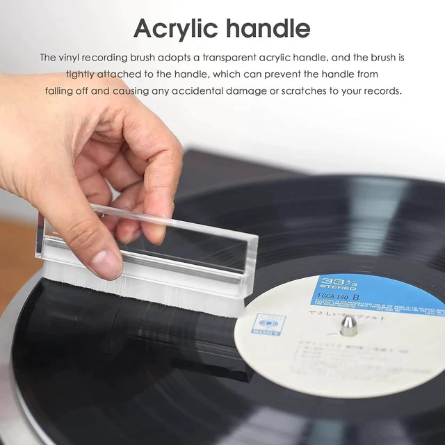 Alt view image 5 of 7 - Record Cleaning Brush Anti-Static Nylon Bristles for LP Vinyl Maintenance, Turntable Player Accessory (R32D)
