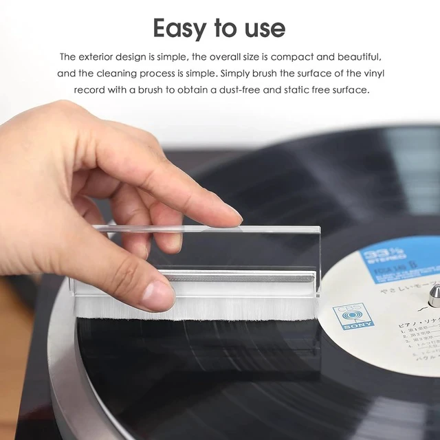 Alt view image 6 of 7 - Record Cleaning Brush Anti-Static Nylon Bristles for LP Vinyl Maintenance, Turntable Player Accessory (R32D)