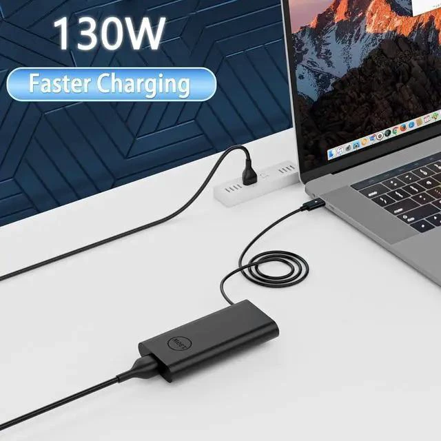 Alt view image 7 of 7 - Replacement for Laptop Charger 130W 100W 65W USB Type C Fast Power Adapter
