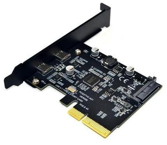 Alt view image 4 of 5 - USB 3.1 PCIE PCI Express Expansion Card PCI E 4X to USB 3.1 Gen2 10Gbps 2 Port USB C Adapter ASMedia ASM3142 Chipset For Desktop