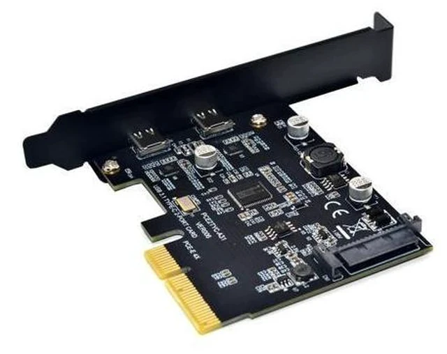 Alt view image 5 of 5 - USB 3.1 PCIE PCI Express Expansion Card PCI E 4X to USB 3.1 Gen2 10Gbps 2 Port USB C Adapter ASMedia ASM3142 Chipset For Desktop