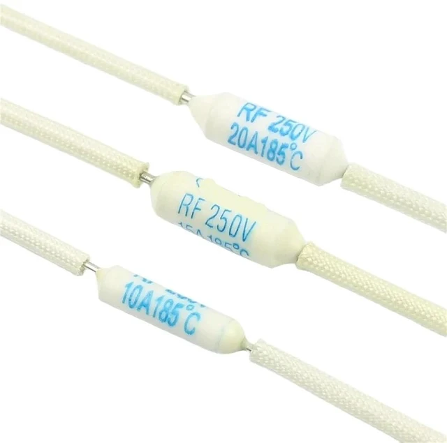 Alt view image 2 of 2 - Electronic Rice Cooker Thermal Fuse Links RF TF Cutoff 250V 10A 15A 20A Axial Lead 5Pcs(185C 15A)