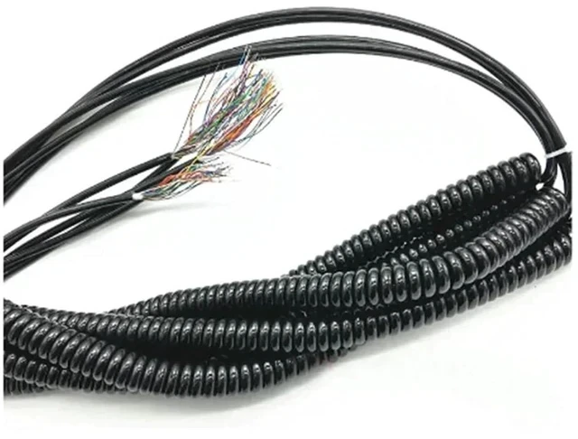 Alt view image 2 of 6 - 12 15 16 17 18 19 21 Cores Spring Spiral Cable Coiled Cable for CNC Handheld Encoder Manual Pulse Generator MPG(19cores Stretch 4-5m)