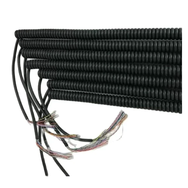 Alt view image 6 of 6 - 12 15 16 17 18 19 21 Cores Spring Spiral Cable Coiled Cable for CNC Handheld Encoder Manual Pulse Generator MPG(19cores Stretch 4-5m)