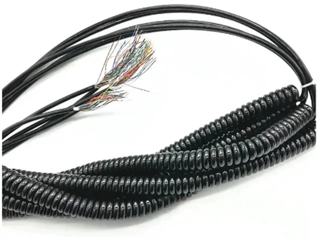 Alt view image 5 of 6 - 12 15 16 17 18 19 21 Cores Spring Spiral Cable Coiled Cable for CNC Handheld Encoder Manual Pulse Generator MPG(19cores Stretch 4-5m)