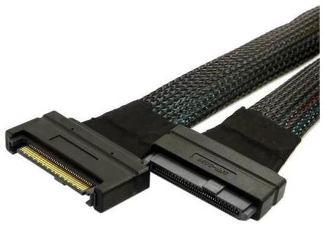 Alt view image 2 of 7 - U.2 U2 SFF-8639 NVME PCIe SSD Cable Male to Female Extension 68pin 50cm