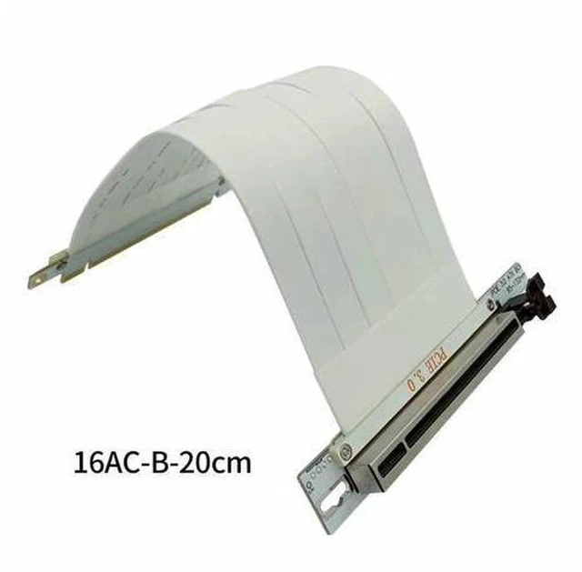 Main image of Full Speed PCI-e 3.0 16X PCIE X16 Graphics Card Extension Cable for GPU AI Server ATX ITX Chassis PC Case Compatible with NR200(White 90 degree 20cm)