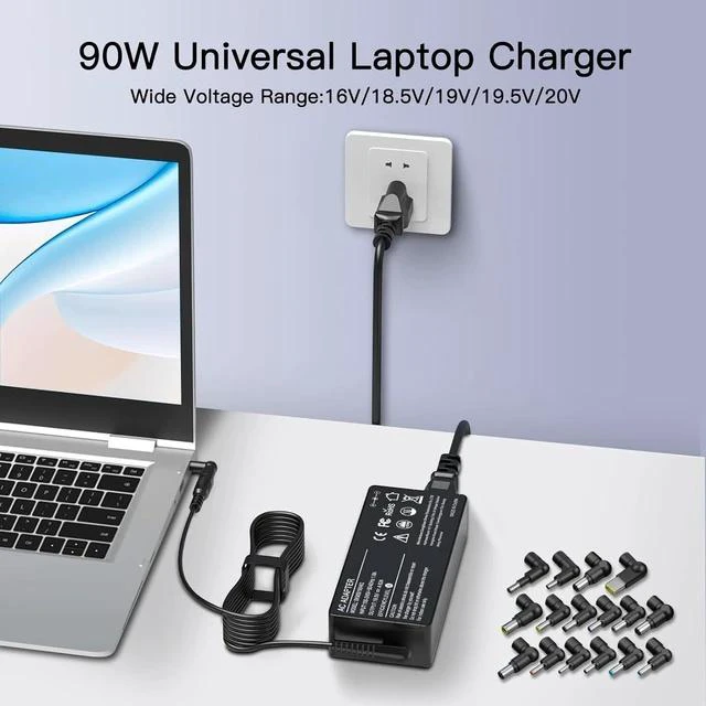 Alt view image 2 of 7 - 90W Universal Ac Laptop Charger Compatible with HP Toshiba Sony Fujitsu IBM Gateway Notebook Ultrabook Power Supply Cord with 16 Tips