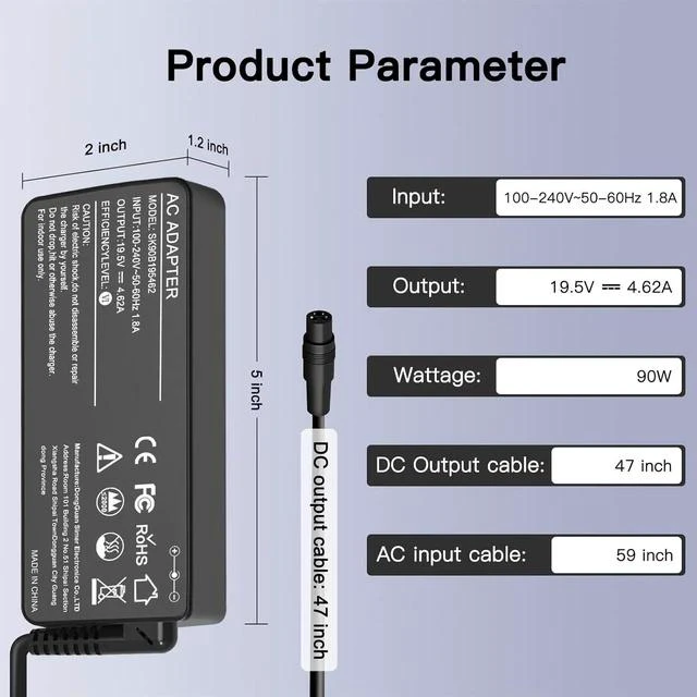 Alt view image 5 of 7 - 90W Universal Ac Laptop Charger Compatible with HP Toshiba Sony Fujitsu IBM Gateway Notebook Ultrabook Power Supply Cord with 16 Tips