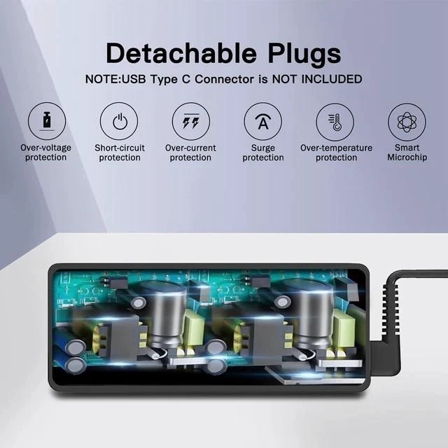 Alt view image 7 of 7 - 90W Universal Ac Laptop Charger Compatible with HP Toshiba Sony Fujitsu IBM Gateway Notebook Ultrabook Power Supply Cord with 16 Tips