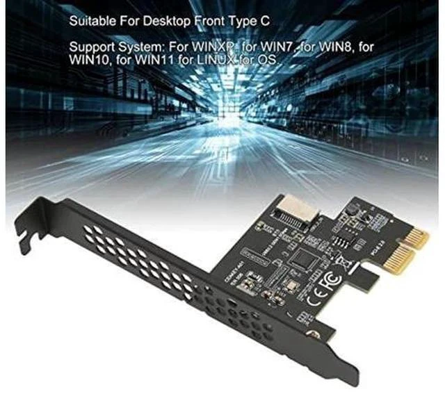 Alt view image 2 of 6 - GOWENIC PCIE to USB 3.2 Expansion Card, USB3.2 Gen1 5Gbps PCI Express Card, PCIE X1 to USB3.2 Gen1 Type E 20PIN Expansion Card, for Desktop Front Type C, for WINXP 7 8 10 11