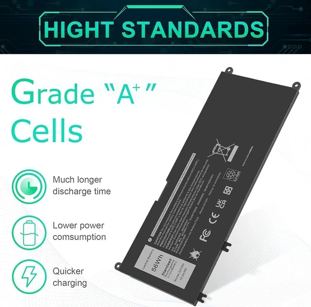 Alt view image 7 of 7 - ASUNCELL 56WH 33YDH Battery Dell for Dell Inspiron 17 7000 7786 7779 7773 7778 G3 3579 3779 G5 5587 G7 7588 15 7577 Latitude 13 3380 14 3490 15 3590 3580 99NF2 PVHT1 P72F P30E 81PF3 081PF3 P30E001