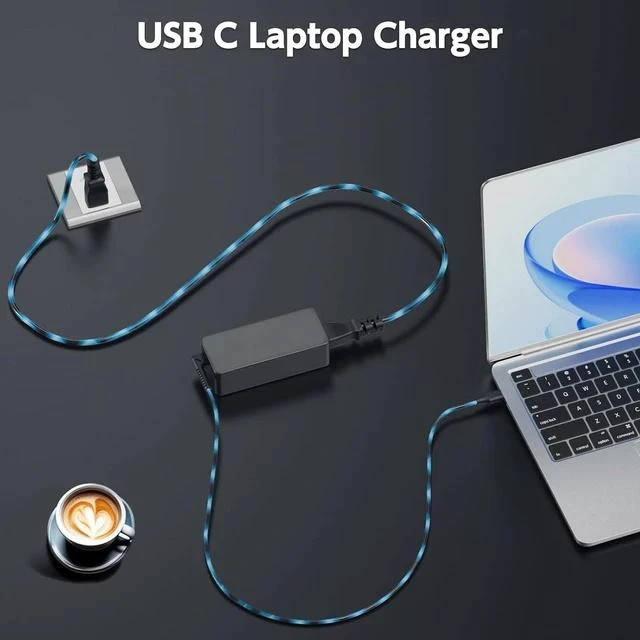 Alt view image 5 of 7 - 90W USB C Laptop Charger Compatible with Thinkpad/Yoga Chromebook/Latitude/XPS HP Google Type C Laptop Power Supply Cord