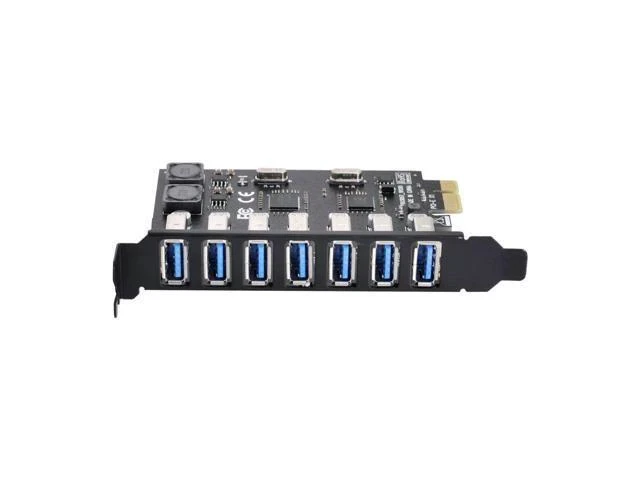 Alt view image 3 of 5 - PCI-E to 7 Ports USB 3.0 HUB PCI Express Expansion Card Adapter 5Gbps for Motherboard