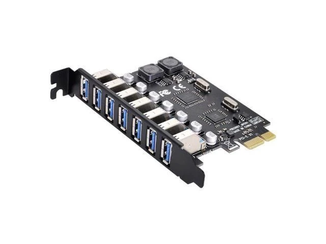 Alt view image 5 of 5 - PCI-E to 7 Ports USB 3.0 HUB PCI Express Expansion Card Adapter 5Gbps for Motherboard