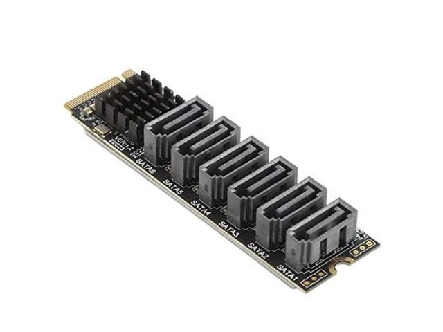 Alt view image 7 of 7 - PCIe Sata Expansion Card M.2 to SATA3.0 Adapter Card, 6Gbps High Speed Sata Expansion Card, ASM1166 M.2 PCIE to SATA Expansion Card with Smart Indicator, M.2 Sata Adapter