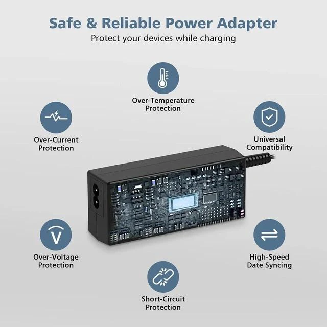 Alt view image 4 of 7 - Charger Compatible with HP Laptop Computer 45W Smart Blue Tip Power Adapter