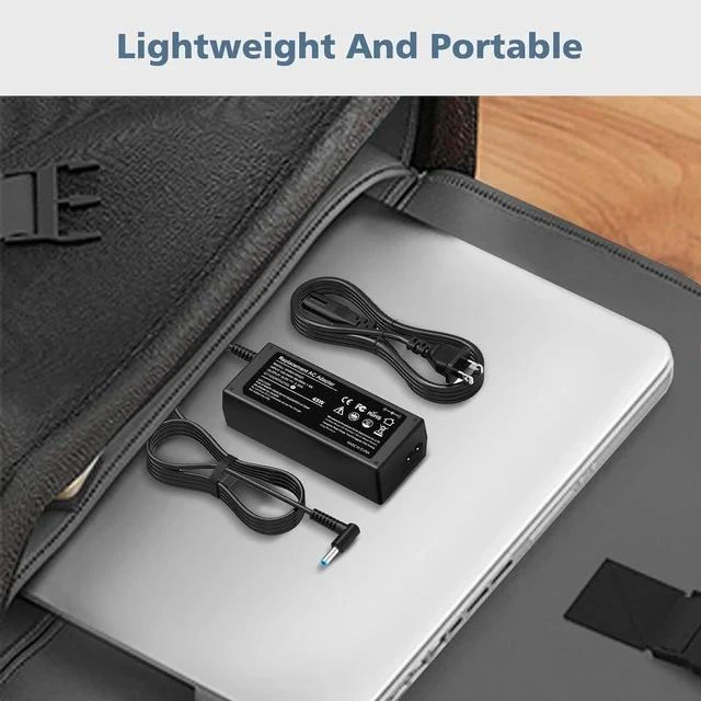 Alt view image 6 of 7 - Charger Compatible with HP Laptop Computer 45W Smart Blue Tip Power Adapter