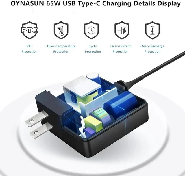 Alt view image 5 of 6 - 65W USB-C Laptop Charger Compatible with Zenbook Series Laptops.